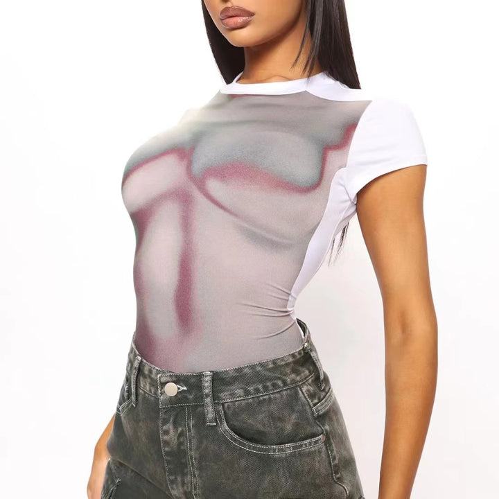 Dame bodysuit med moderne trykdesigns og tætsiddende snit Stilla