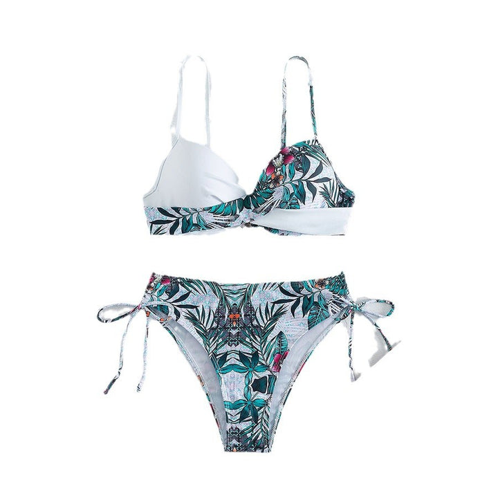 Dame Floral Print Justerbar Bikini-Sæt Stilla