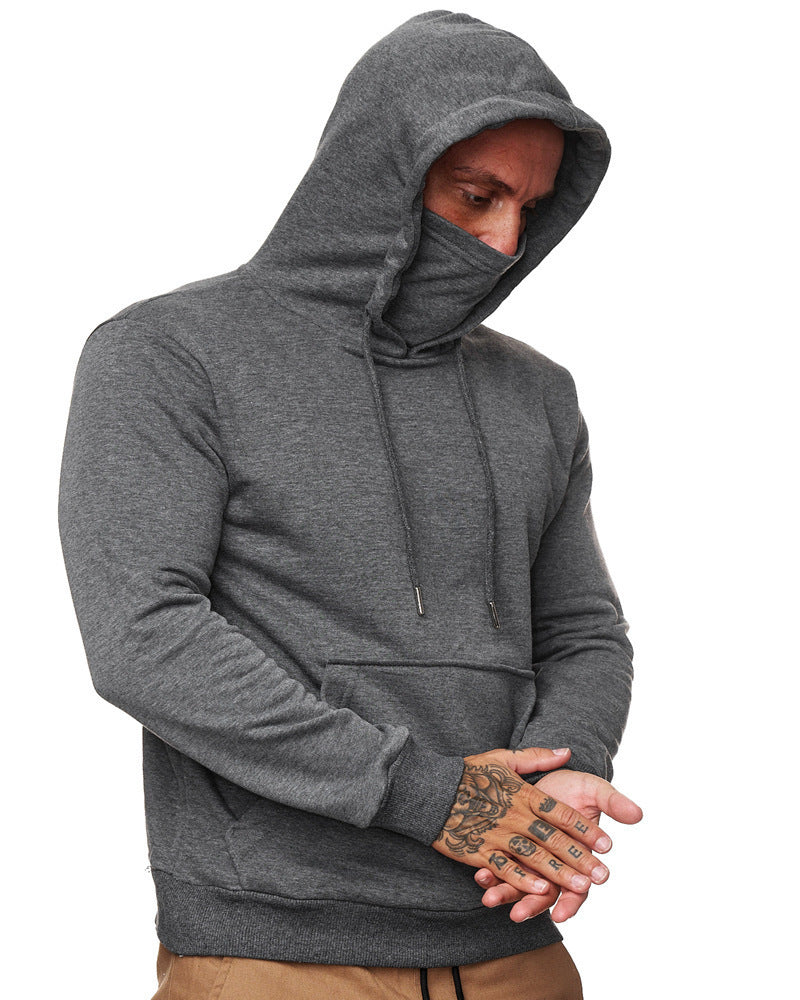 Herrer Hoodie med integreret ansigtsschutz og praktisk kængurulomme-design Stilla