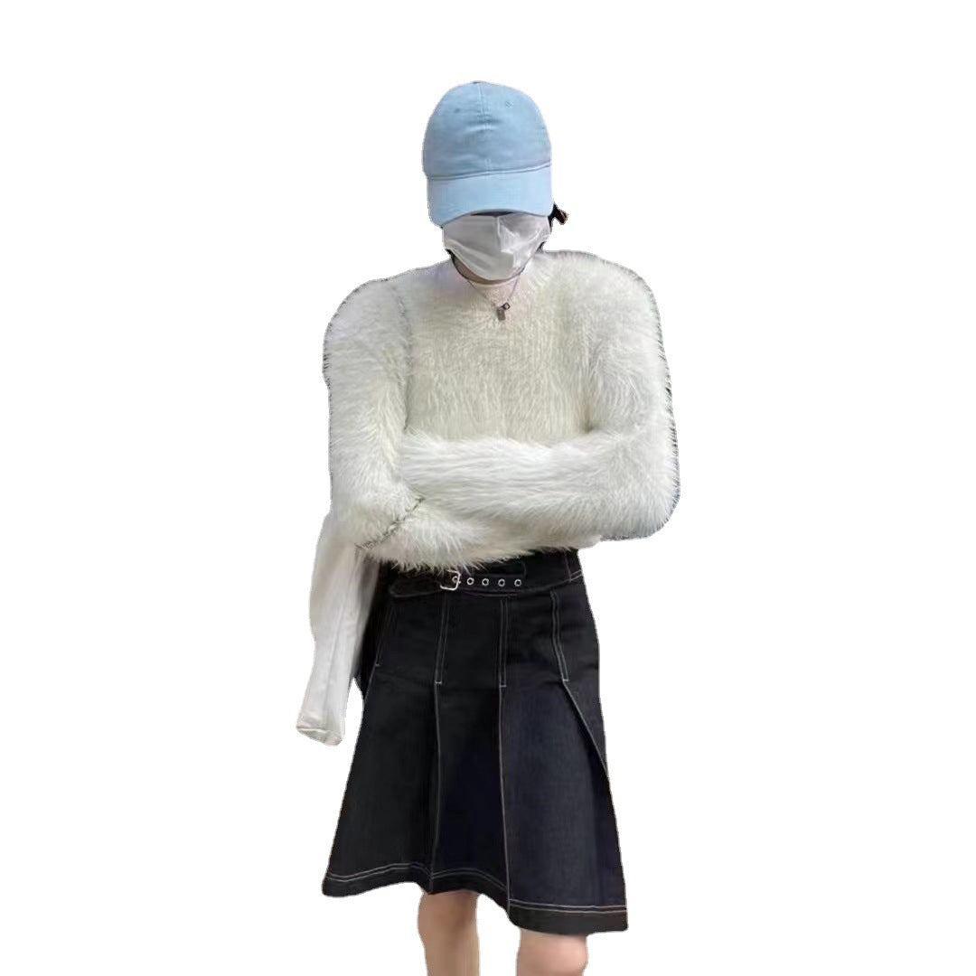 Femme Fluffy Strikpullover Sweater Stilla