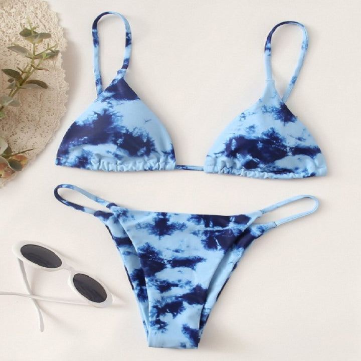 Dame Triangel-Bikini med stilfuldt batikdesign Skovae