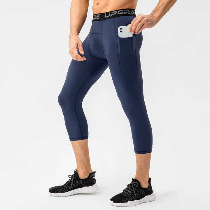 Herrer Sporty Kompressionsleggings med praktiske sidelommer og åndbare egenskaber Stilla