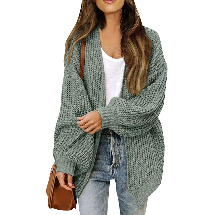 Kvinders chunky strikket cardigan med en afslappet pasform og sænkede skuldre Stilla