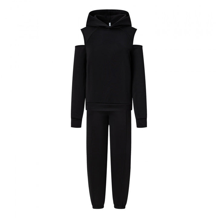 Kvinders sporty sweat sæt med dyb udskæring og side raglanærmer Stilla