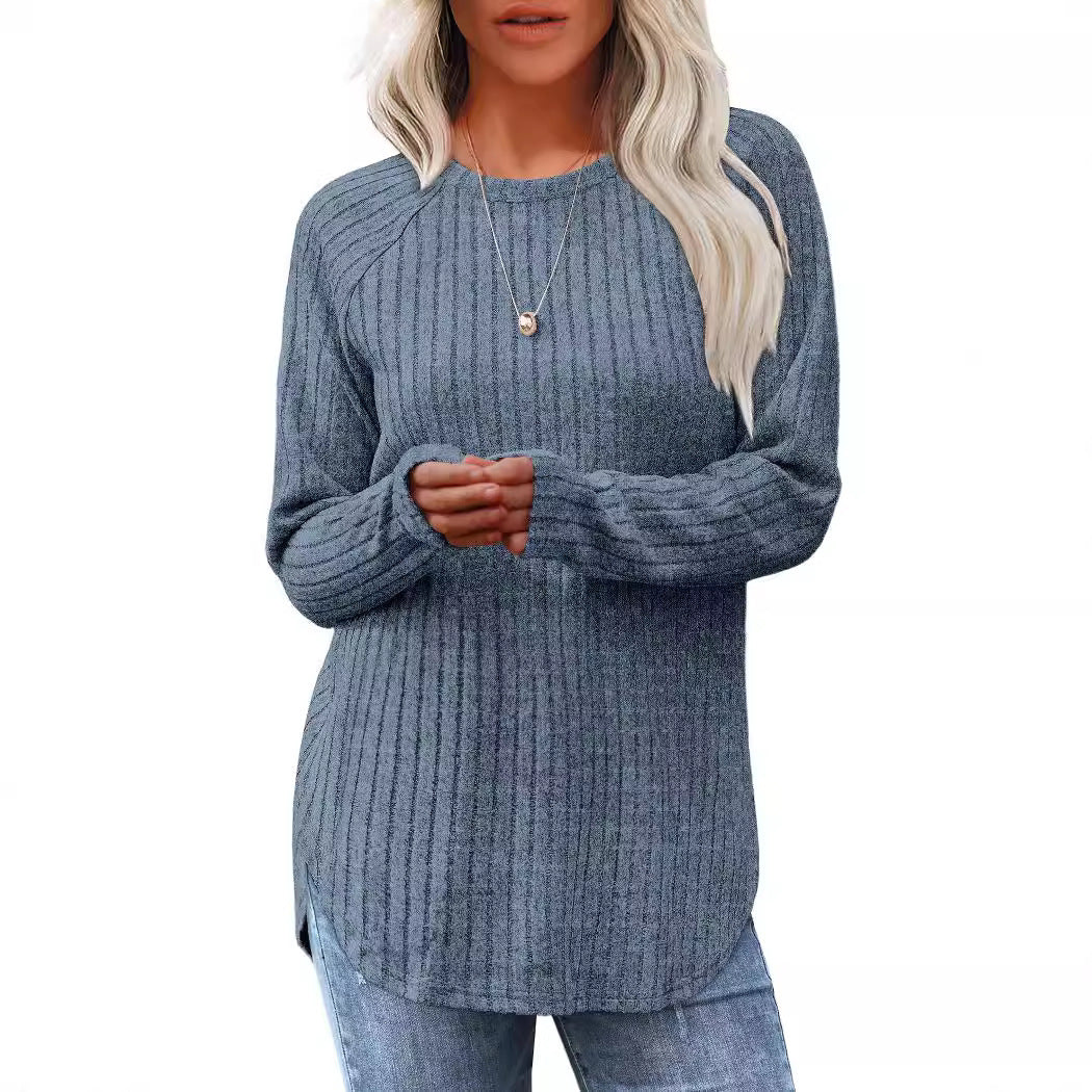 Dame strikpullover med raffineret ribdesign og afslappet snit Stiila