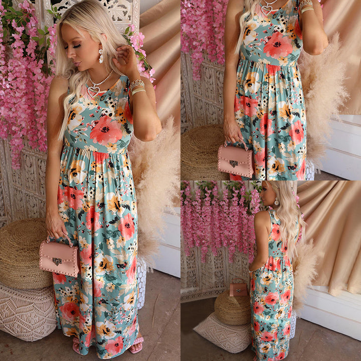 Dame Maxi-kjole med florale mønstre Stilla