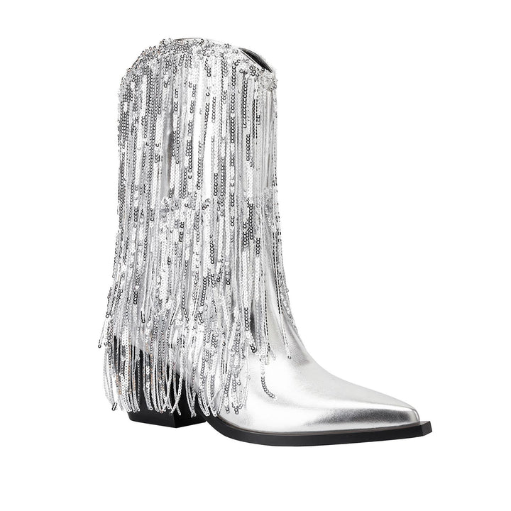 Femme Dekorative Frynse Stiletto Ankel Støvler Stilla