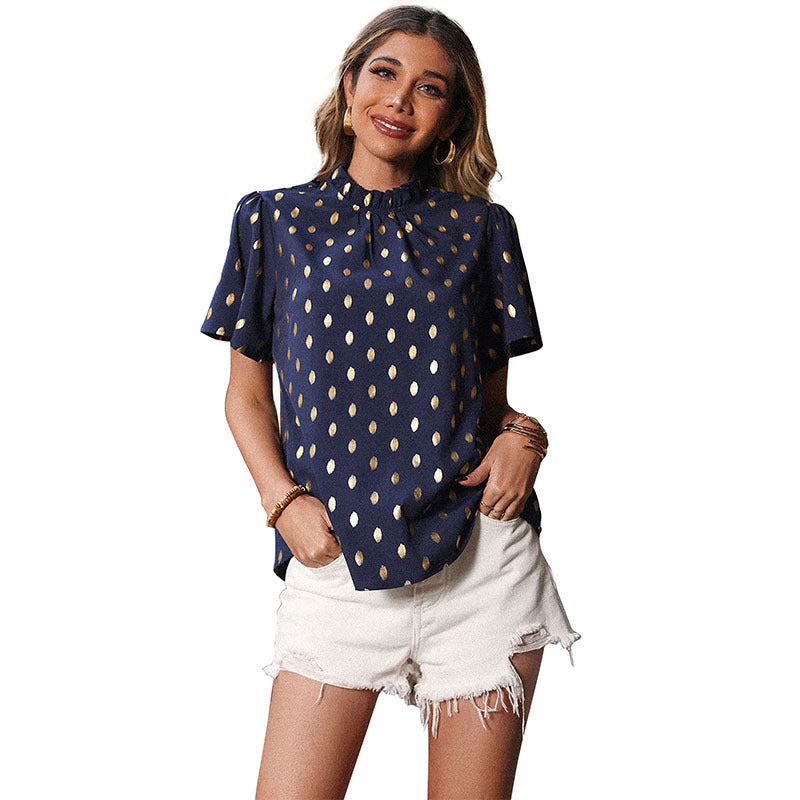 Femme Elegante Polka Dot Bluse Stilla