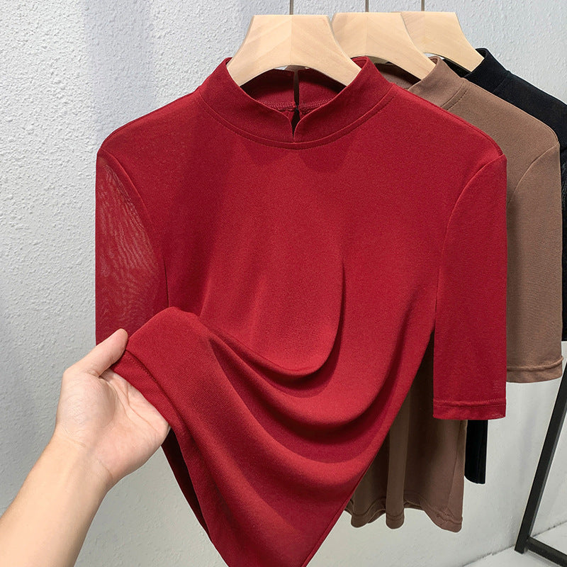 Dame Turtleneck-Shirt lavet af blødt stretchmateriale med figursyet snit Stilla