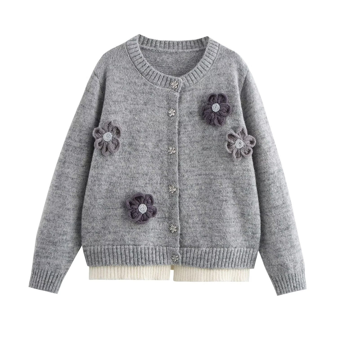 Femme Bestikket Floral Cardigan Stilla