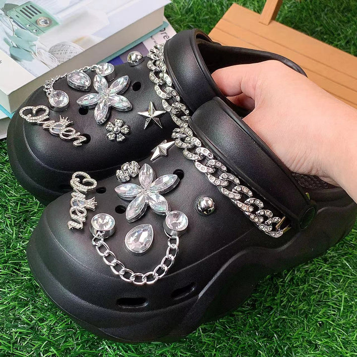 Dame mode clogs med glitrende smykker Stilla