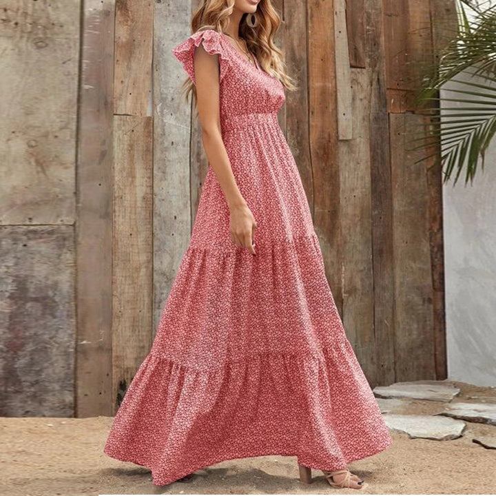 Dame stribet Bohemian maxikjole Stilla