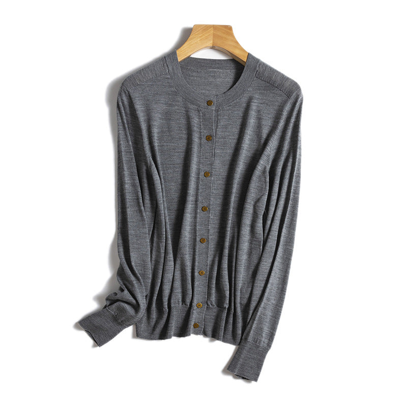 Dame Button-Up Cardigan med dekorative knapper Stilla