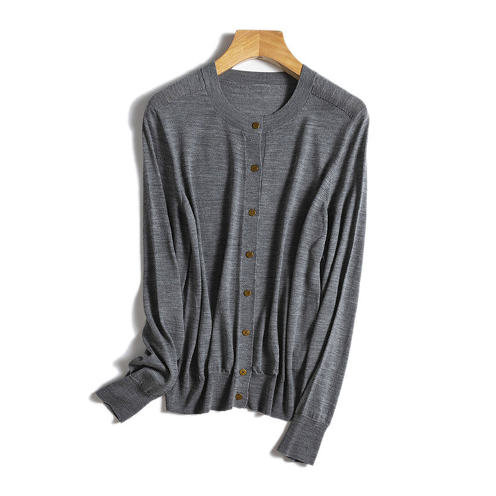 Dame Button-Up Cardigan med dekorative knapper Stilla