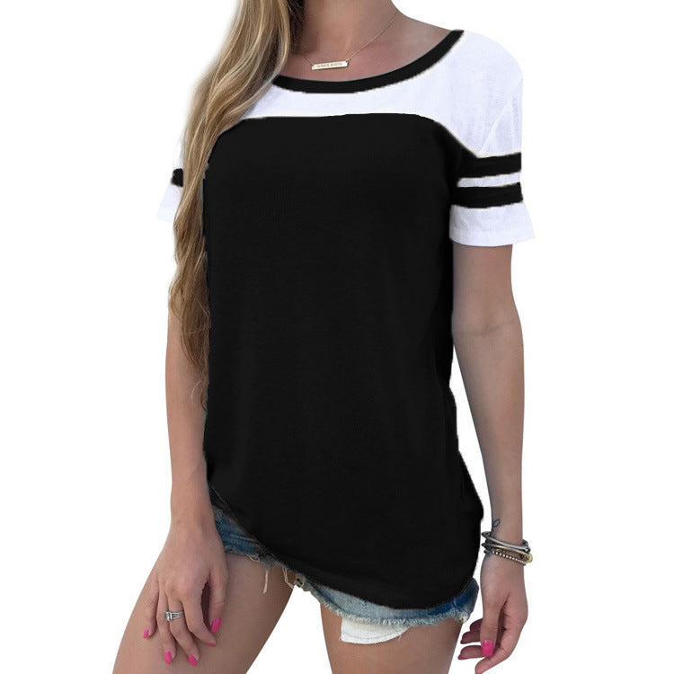 Dame Sporty T-shirt med moderne farveblokering og afslappet snit Stilla