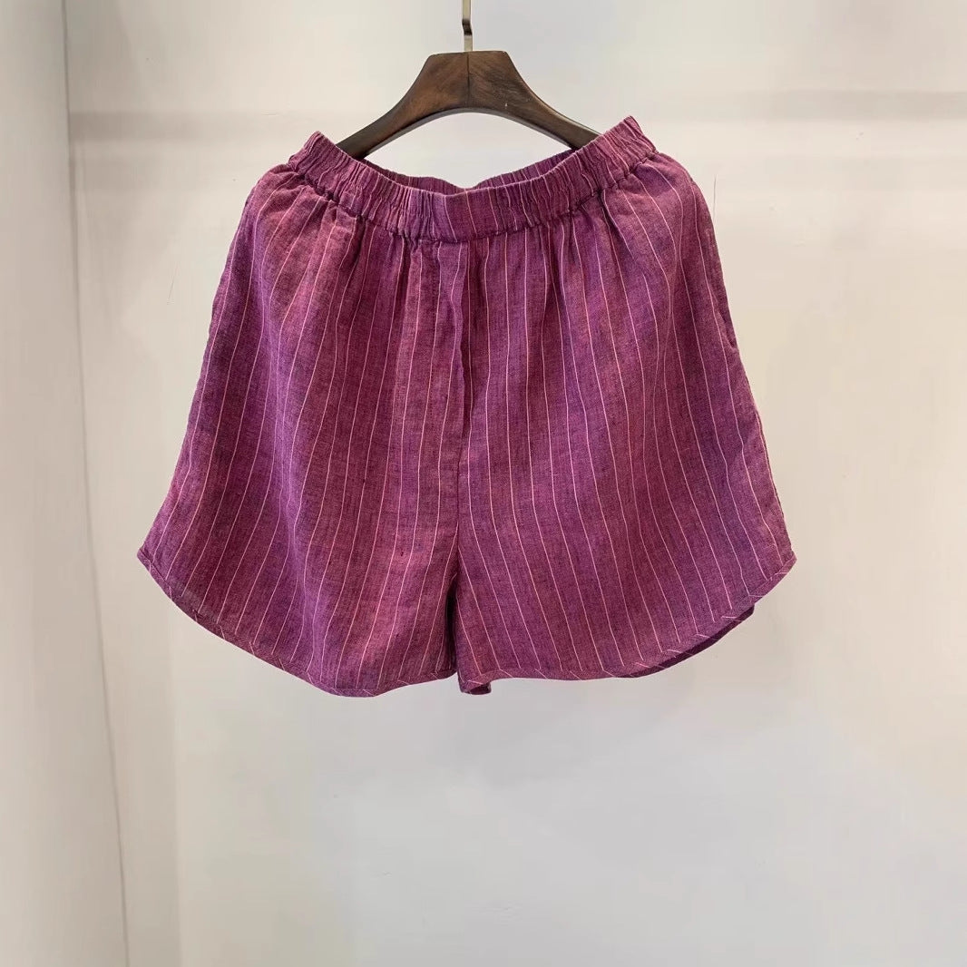 Femme Letvægt Stribet Relaxed Fit Shorts Stilla