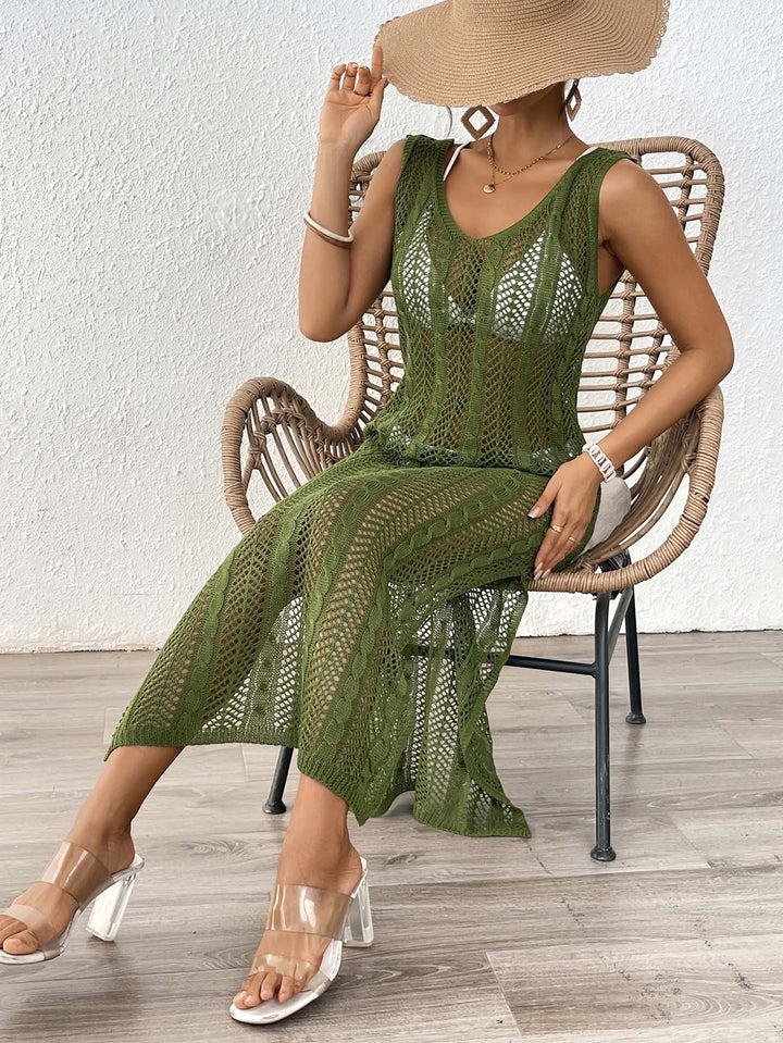 Dame Hæklet Maxi Cover-Up Kjole Stilla