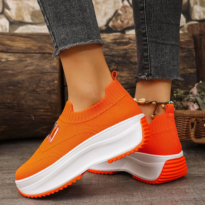 Dame Sneakers med moderne plateau sål og åndbart strik overmateriale Stilla