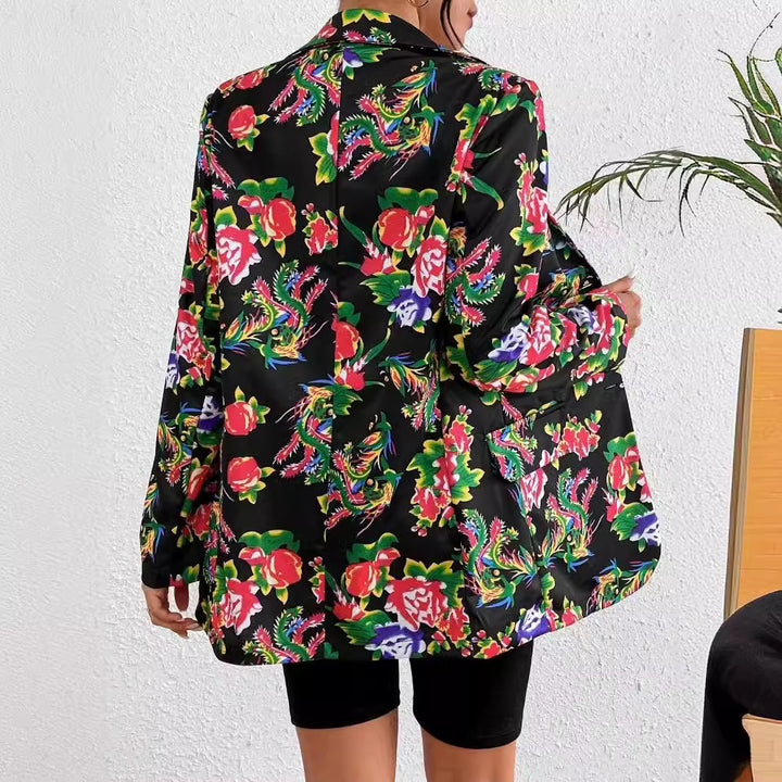 Dame blazer i blomsterdesign med elegant snit Stilla