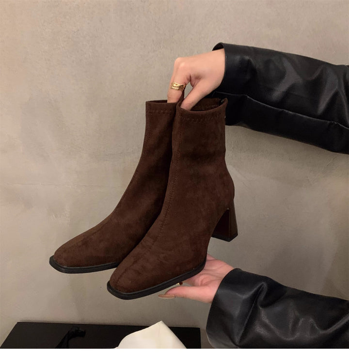 Femme Stylish Syntetisk Støvler med Blokhæl Stilla