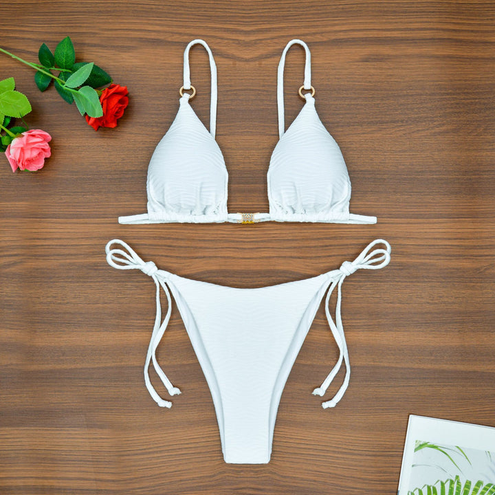 Dame Triangel-Bikini med raffinerede ringe Skovae