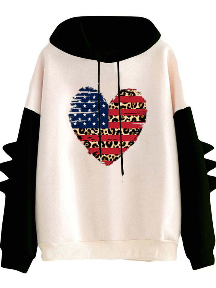 Dame hoodie med unikt hjerte design og trendy detaljer Stilla