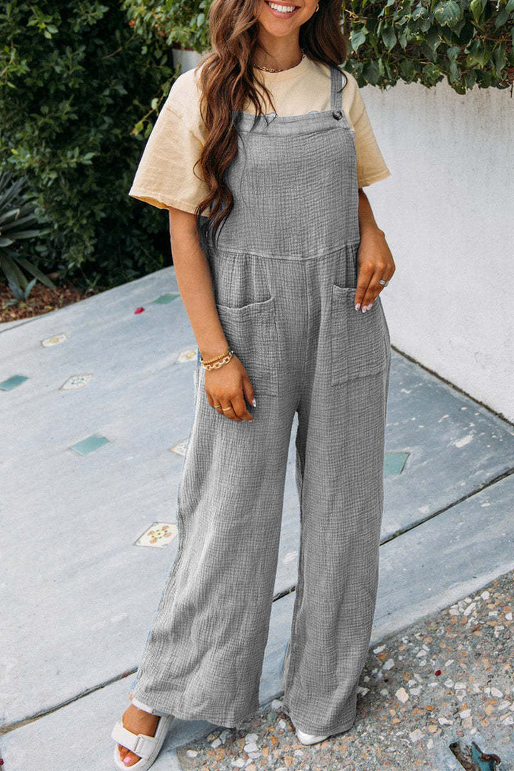 Dame Løst skåret Jumpsuit med praktiske lommer og knapbar dekor Stilla