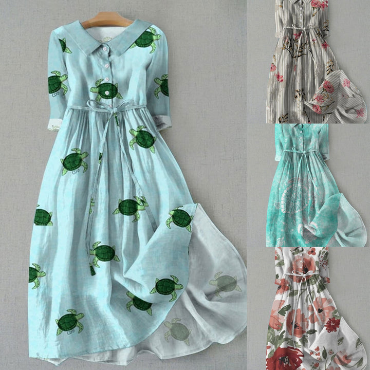 Kvinder Floral Midi Kjole Stilla