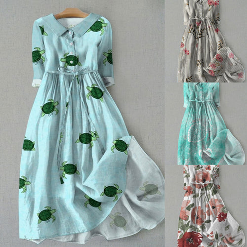 Kvinder Floral Midi Kjole Stilla