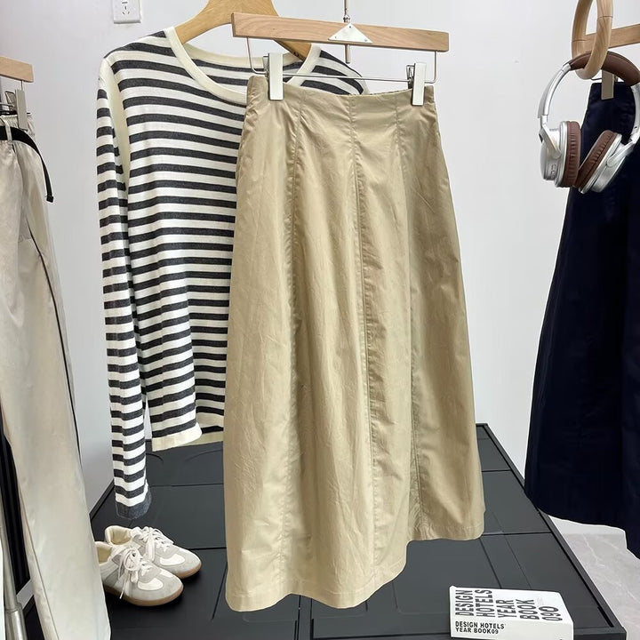 Damer midi nederdel med elegant snit og praktisk lynlås Stilla