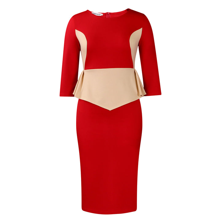 Damekjole med peplum-design og figursyet overdel Stilla