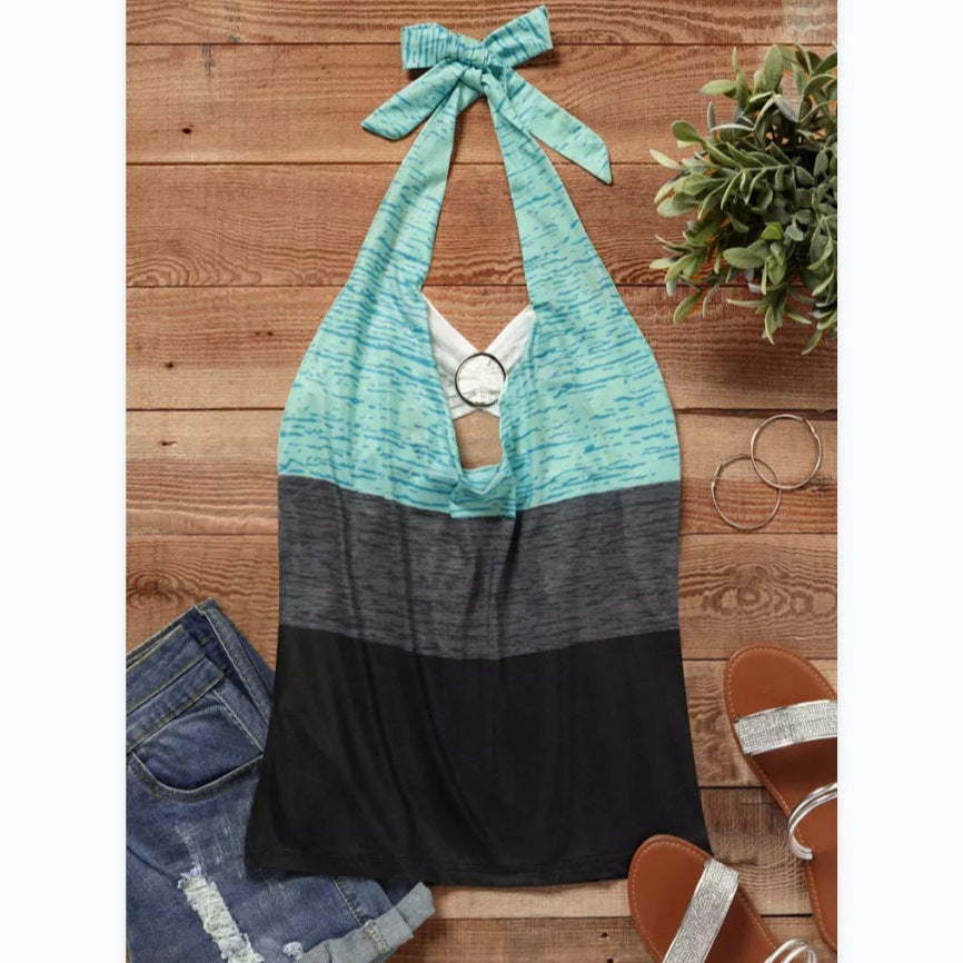 Dame afslappet top med fashionabel cut-out Stilla