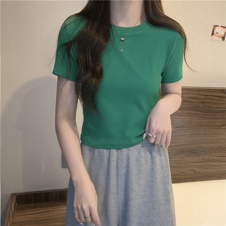 Femme Soft-Cotton Rundhals T-Shirt Stilla