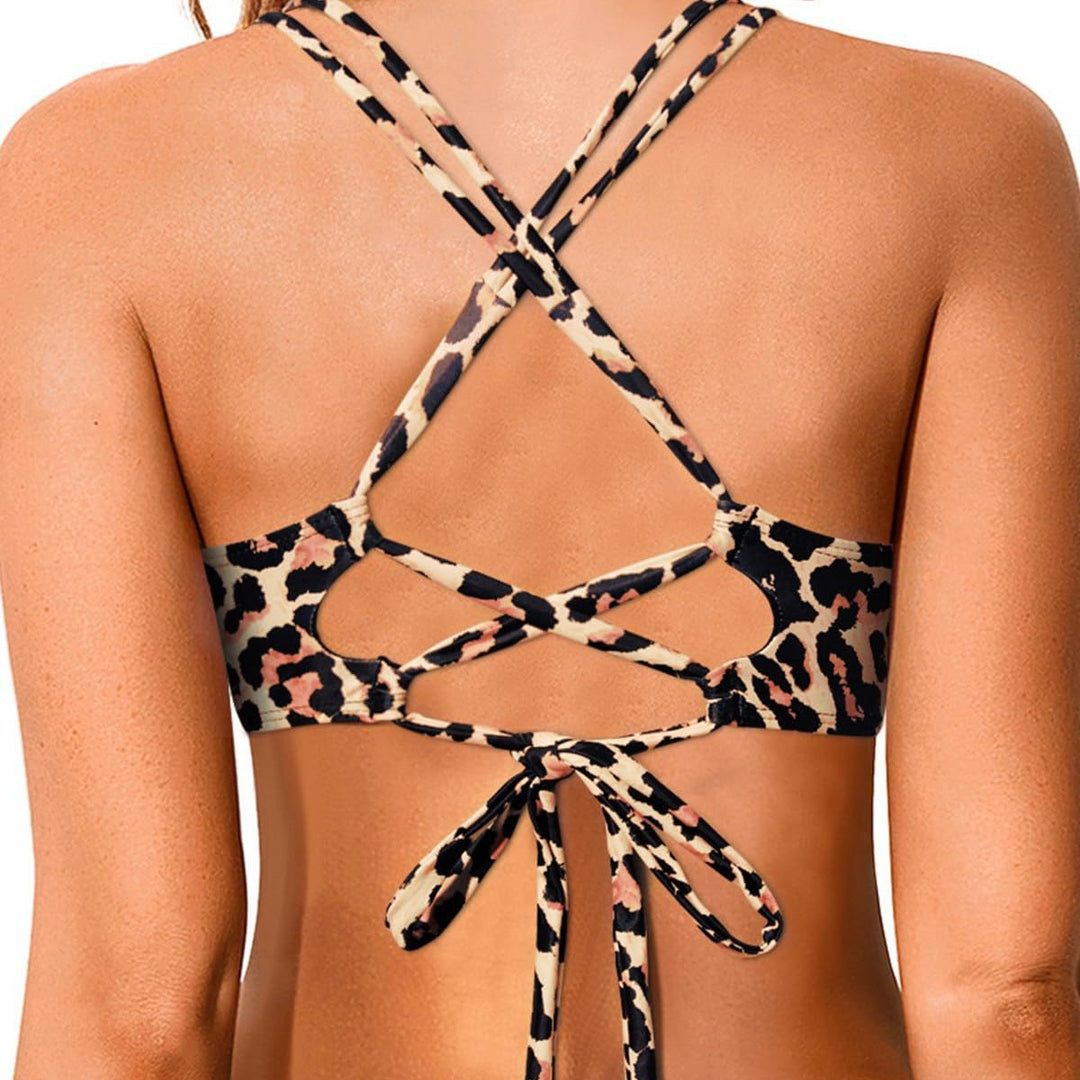 Femme støttende leopardmønster badetop Stilla