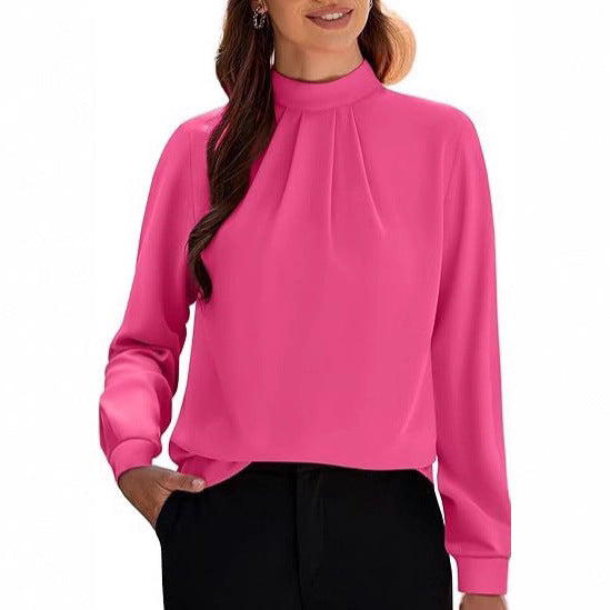 Damebluse med elegant ståkrave Stilla