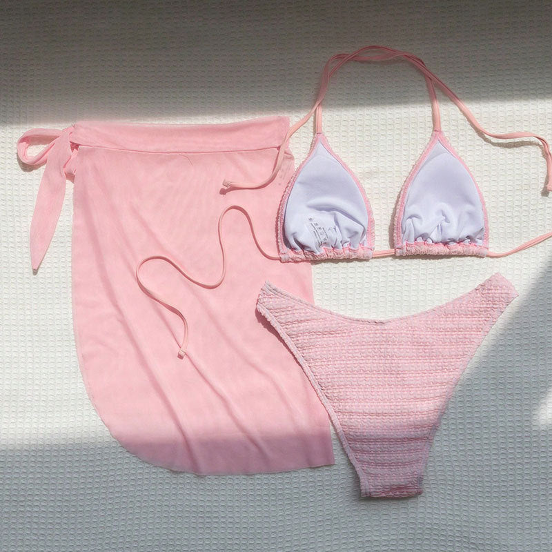 Dame Triangel-Bikini-Sæt med matchende Indigo Skirt Skovae