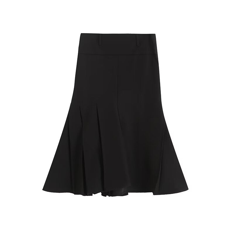 Dame Plisseret Midiskørt med elegant snit og gennemgående plisse-design Stilla