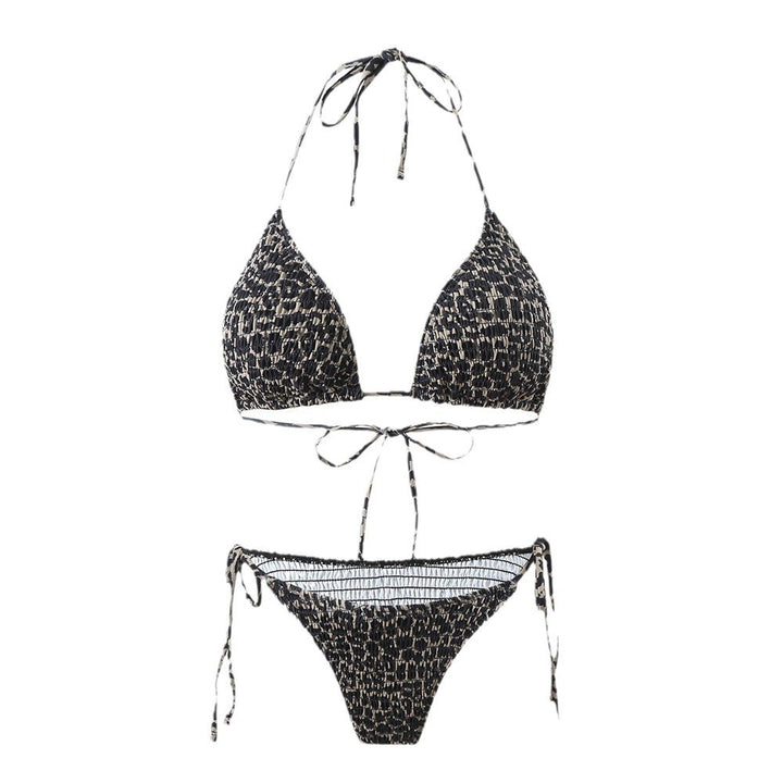 Dame Triangel-Bikini med legesygt leopardprint og justerbare bånd Stilla