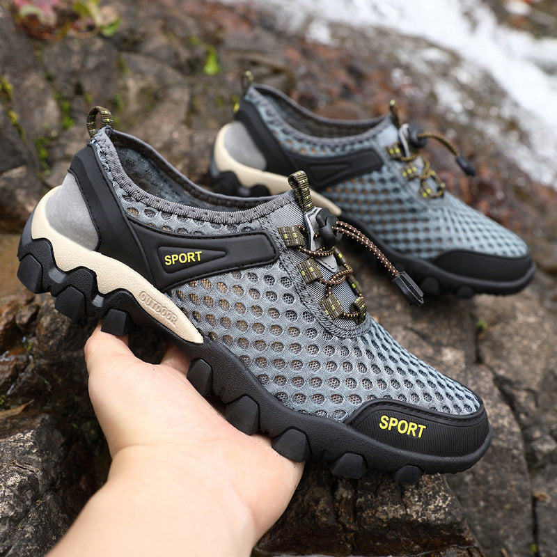Herren multifunktionale Outdoor-sko med åndbar mesh-overflade og skridsikker sål Stilla