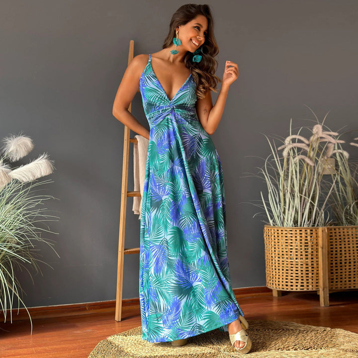 Dame Tropical Maxi Kjole Stilla
