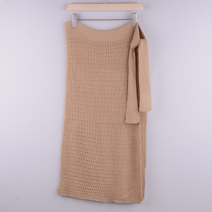 Dame Wrap Skirt i Hæklelook med elegant Sløjfedetail Stilla
