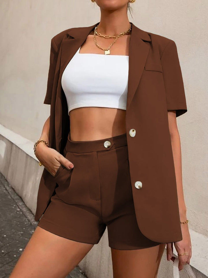 Dame Kort Blazer og Shorts Sæt Stilla
