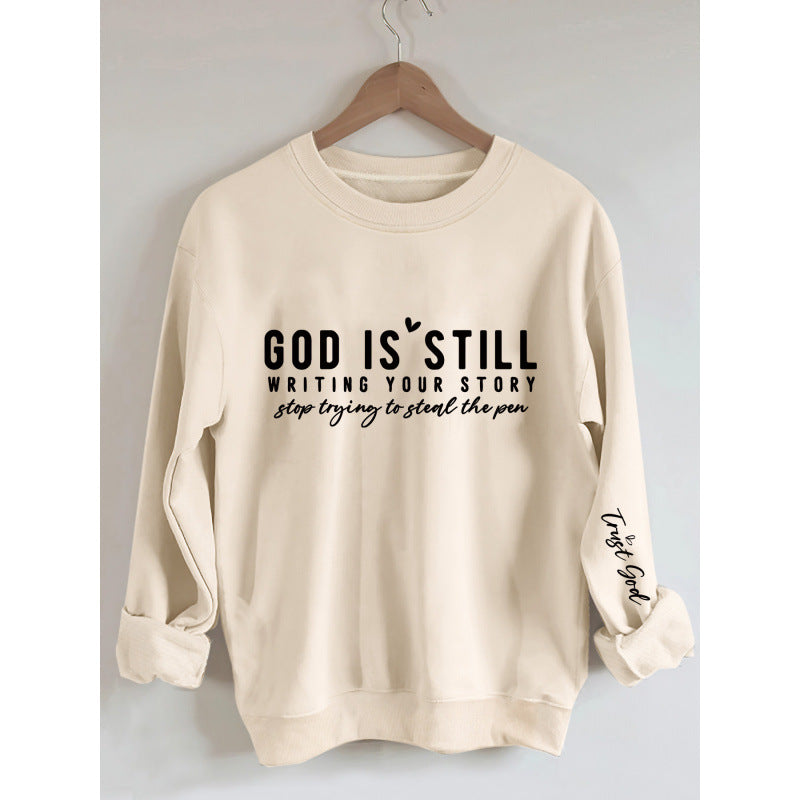 Kvinders sweatshirt med inspirerende tekst og blødt materiale Skovae
