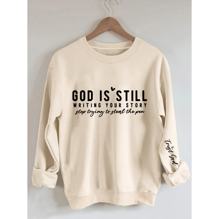 Kvinders sweatshirt med inspirerende tekst og blødt materiale Skovae