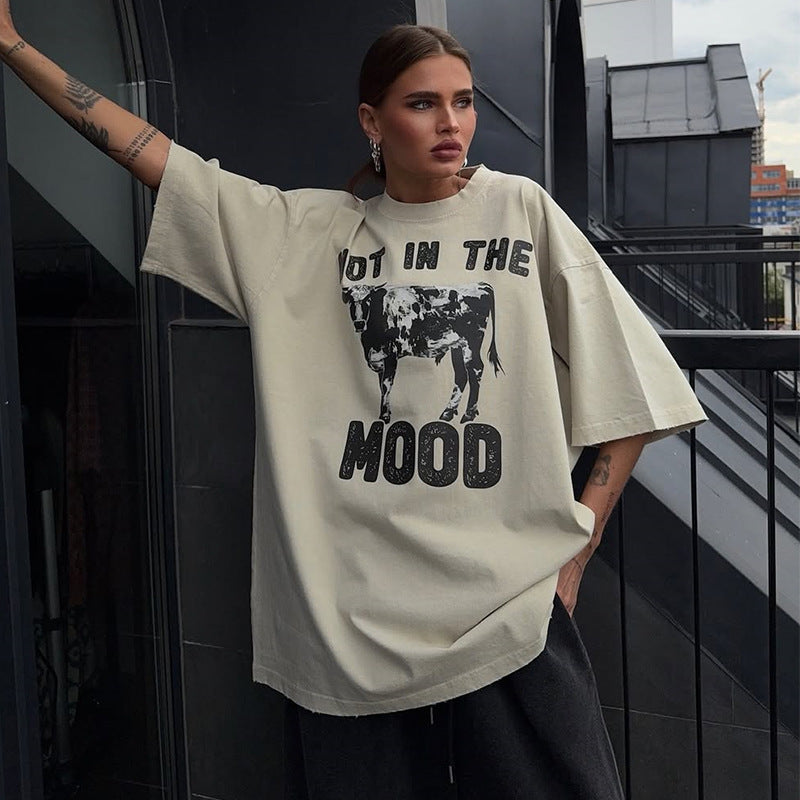 Dame Oversized T-Shirt med iøjnefaldende grafiktryk Stilla