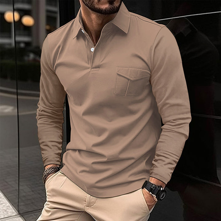 Herre poloshirt med lange ærmer Stilla