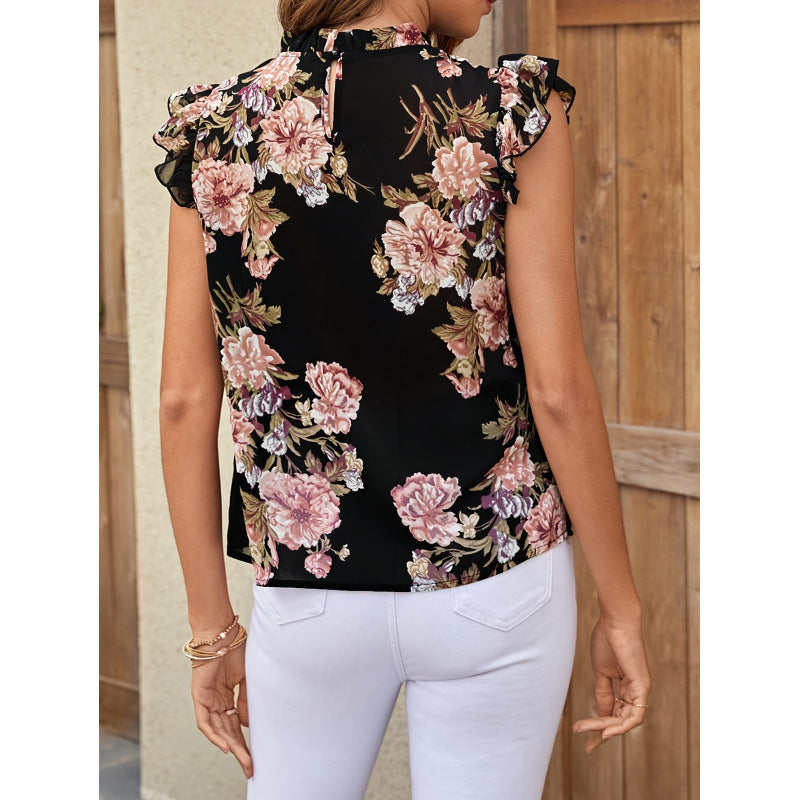 Dame blomstertrøje med peplum-design Skovae