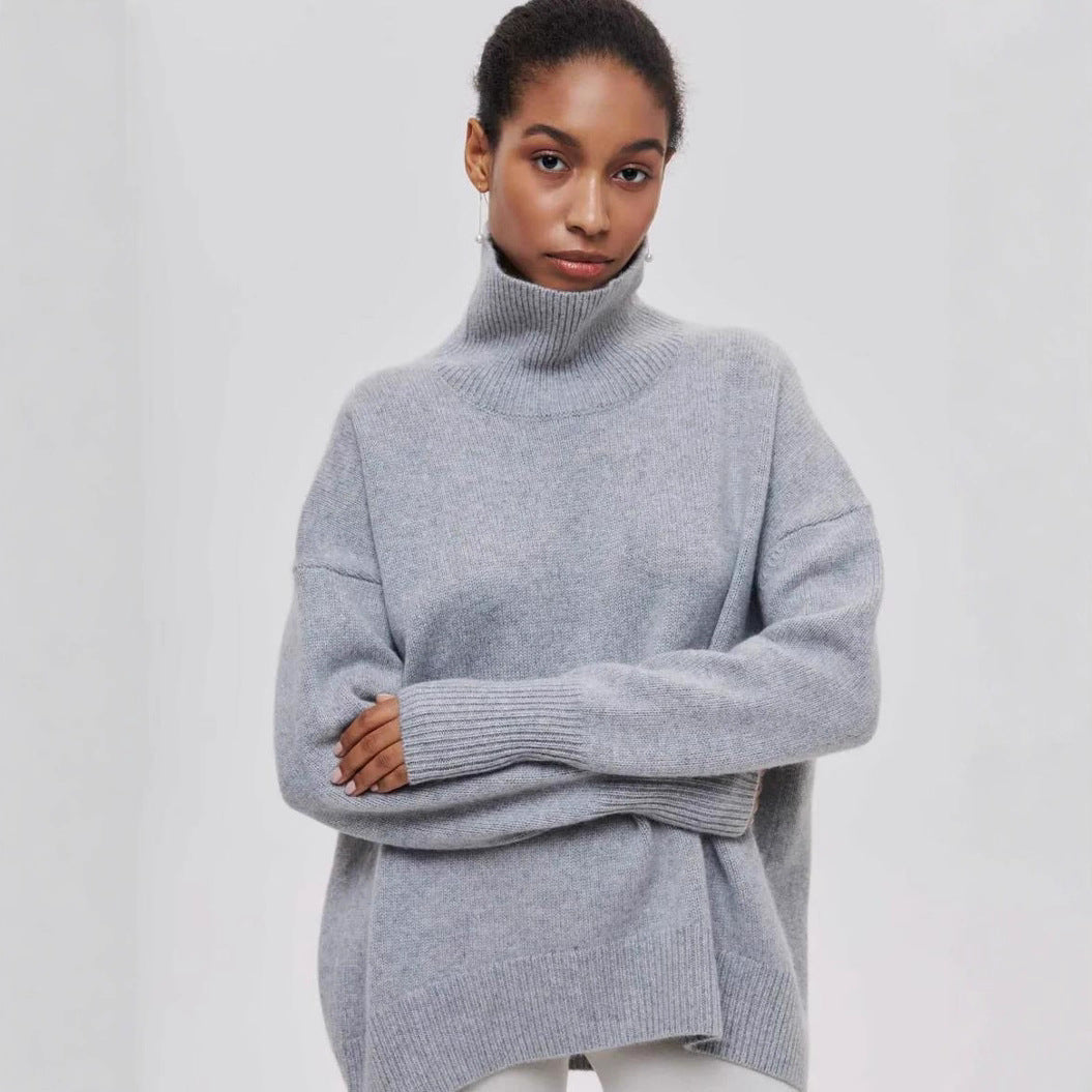 Dame Oversized Halskrave sweater lavet af blødt strik Stilla
