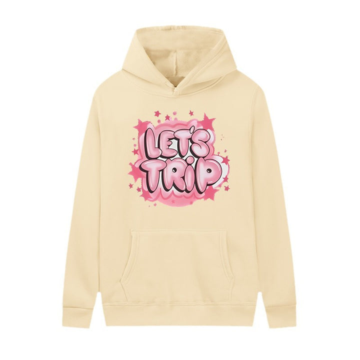 Dame hoodie med stilfuld graffiti print og behagelig pasform Skovae