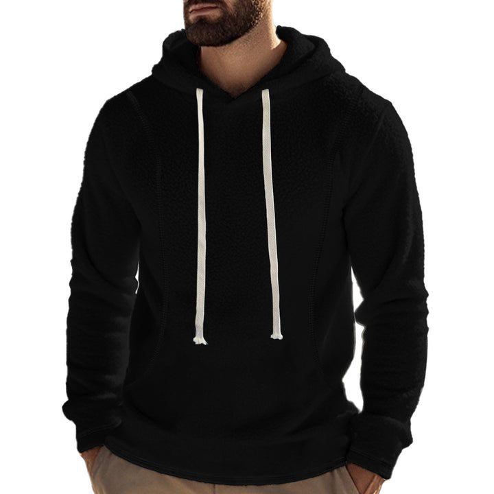 Herre fleece-hoodie med høj krave og kengurupose Stilla